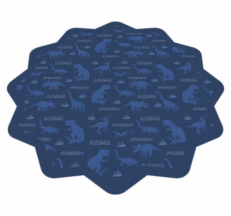 Dinosaur blå bakgrunn mønster dyr teppe - Tenstickers