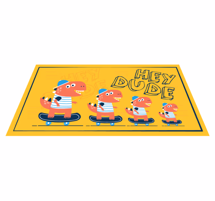 Skateboard dinosaurer vinyl teppe spedbarn - Tenstickers