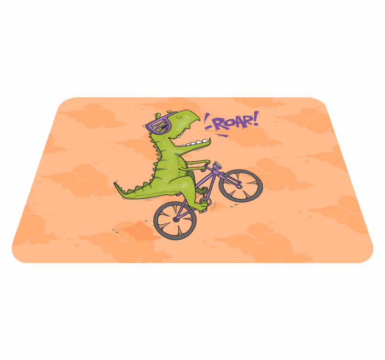 Dinosaur på et sykkeldyrteppe - Tenstickers