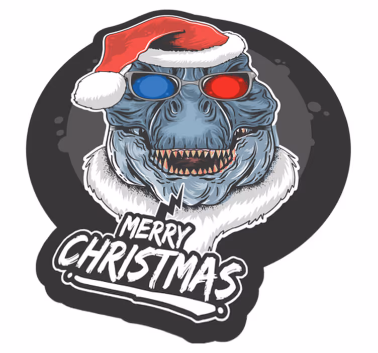 Juledinosaur vinylteppe - Tenstickers