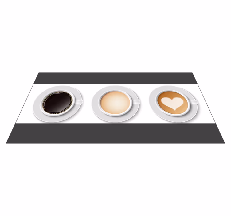 Kaffekoppløper vinyl teppe kjøkken - Tenstickers
