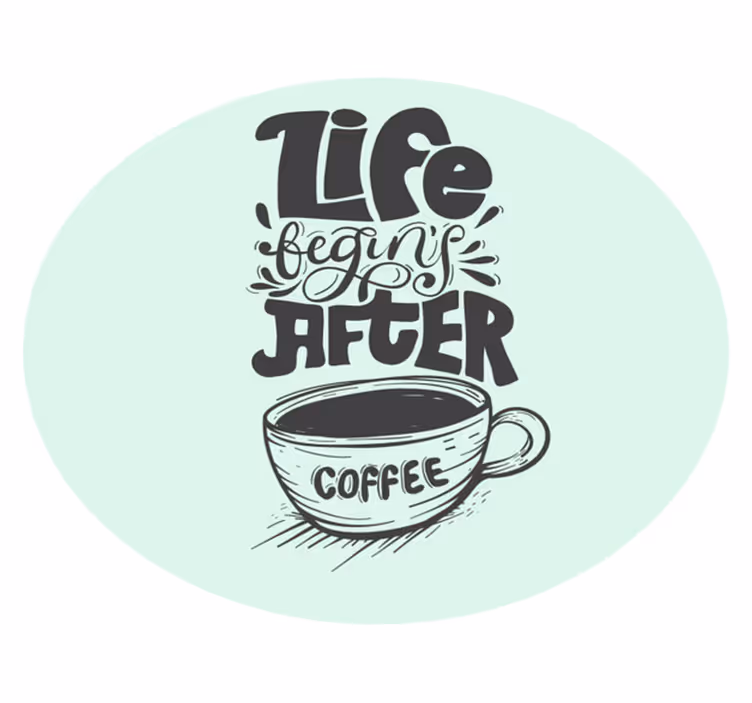 Kaffekopp silhuett med moderne teppe - Tenstickers