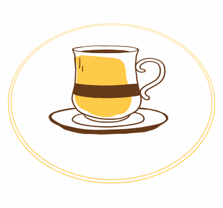 Kopp kaffe hvit bakgrunn moderne teppe - Tenstickers