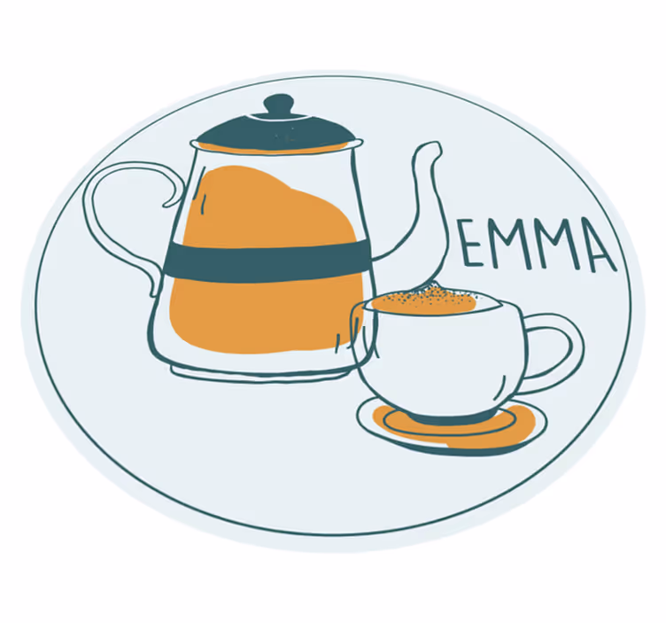 Kaffe tekst og kopp moderne teppe - Tenstickers