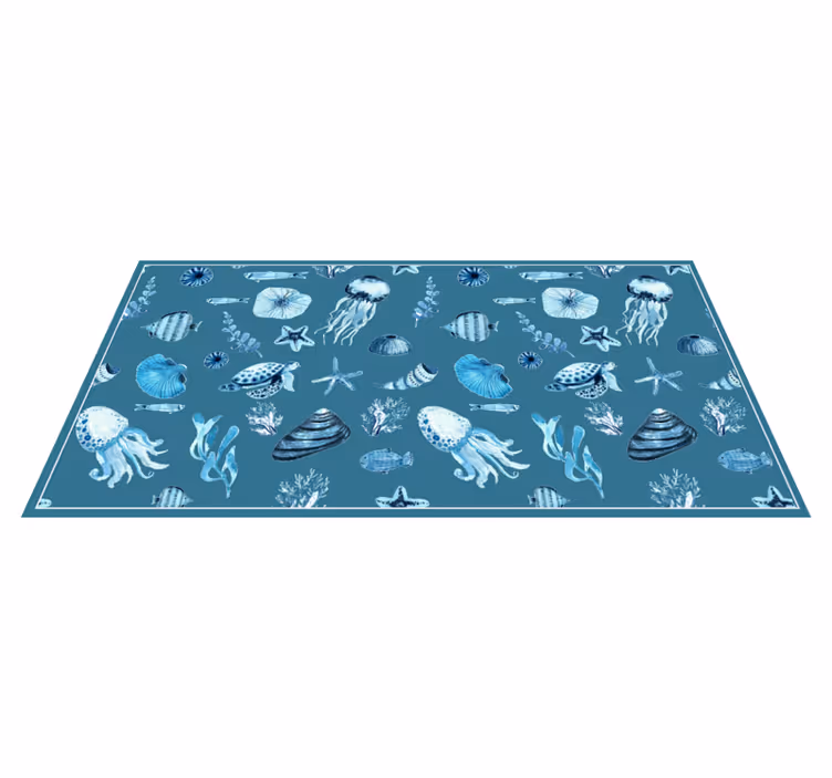 Utstillingsvindu for marine motiv vinyl teppe dyr - Tenstickers
