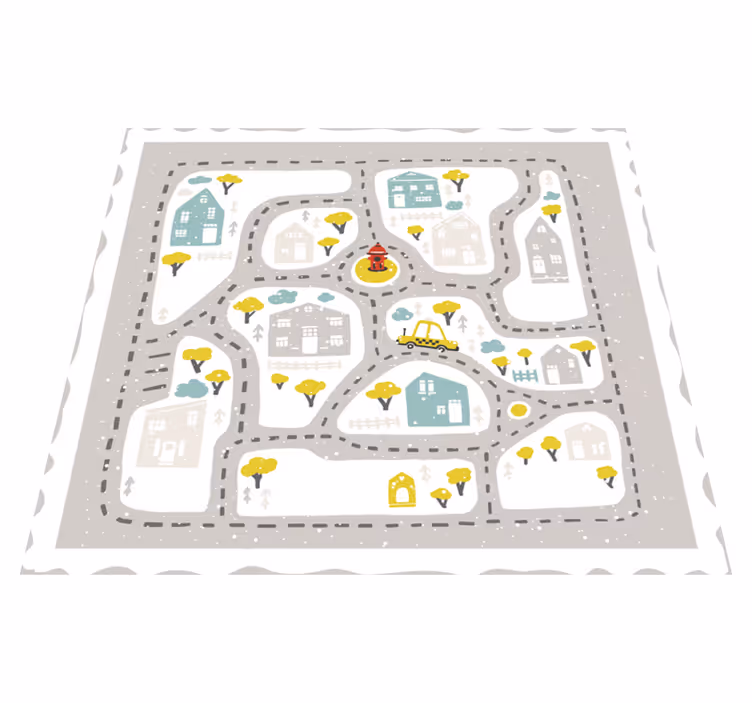 Snødekte bylandskap med veier teppe - Tenstickers