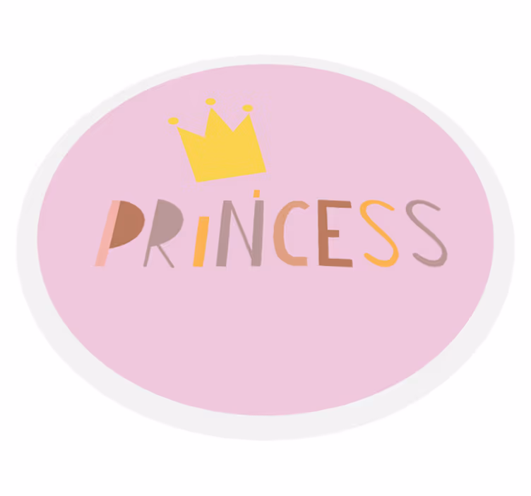 Prinsesse på rosa bakgrunn vinyl vinylteppe - Tenstickers