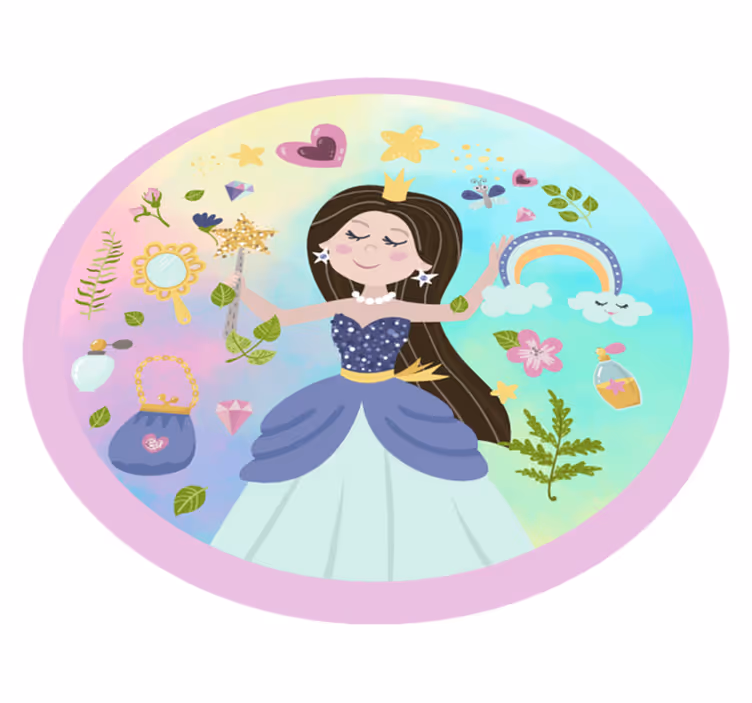Prinsesse flerfarget bakgrunn vinyl vinylteppe - Tenstickers