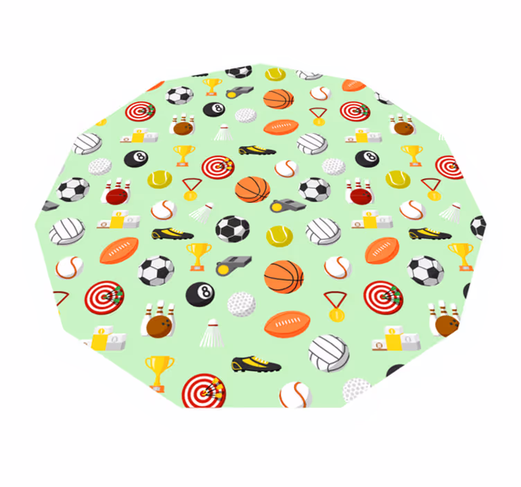 Barn sport baller design vinyl teppe - Tenstickers