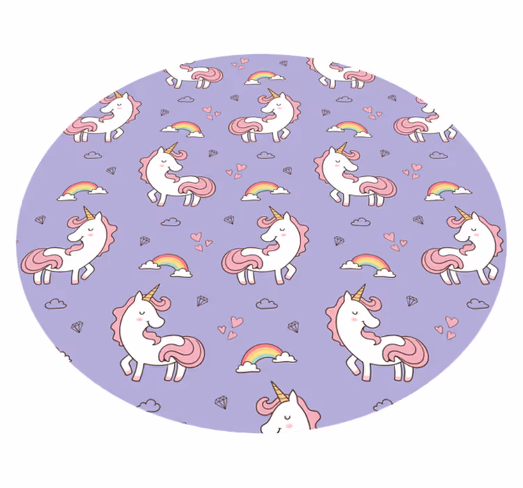 Unicorn mønster barn vinyl teppe - Tenstickers