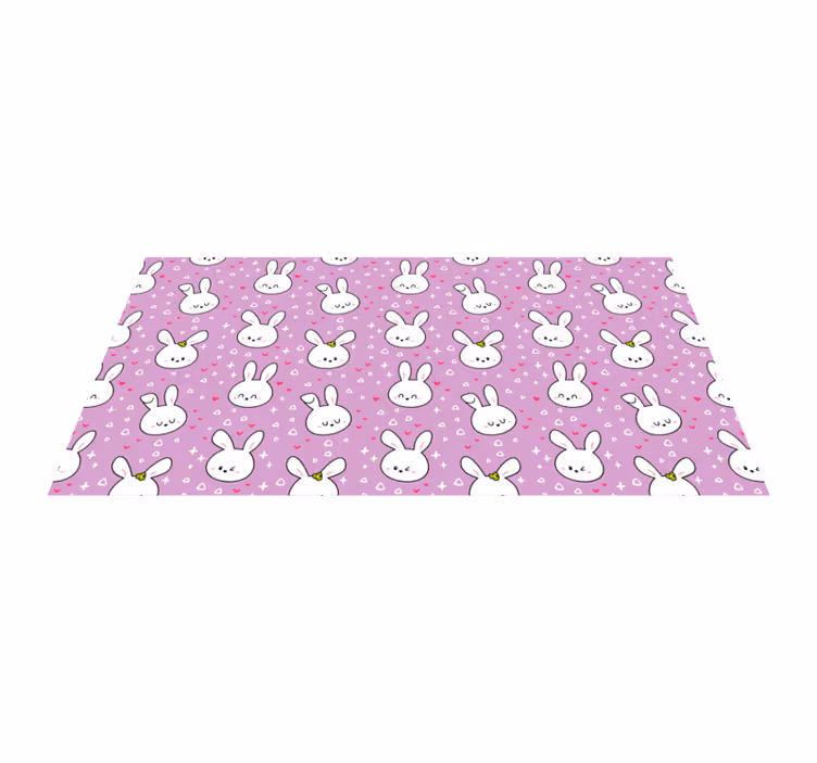 Kaniner mal barn vinyl teppe - Tenstickers