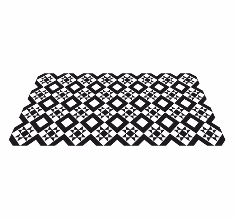 Monokrom geometri vinyl teppe geometrisk - Tenstickers