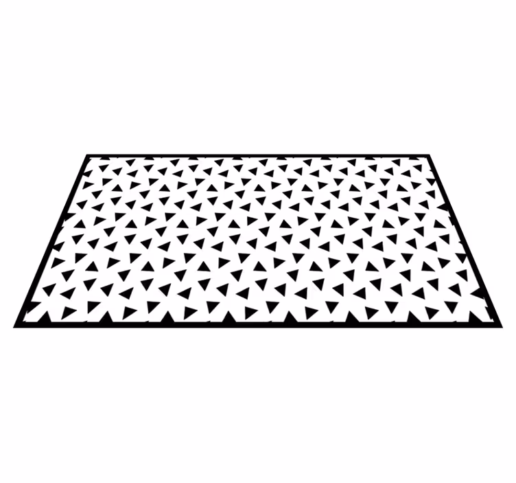 Sorte og hvite trekanter geometriske vinyl tepper - Tenstickers