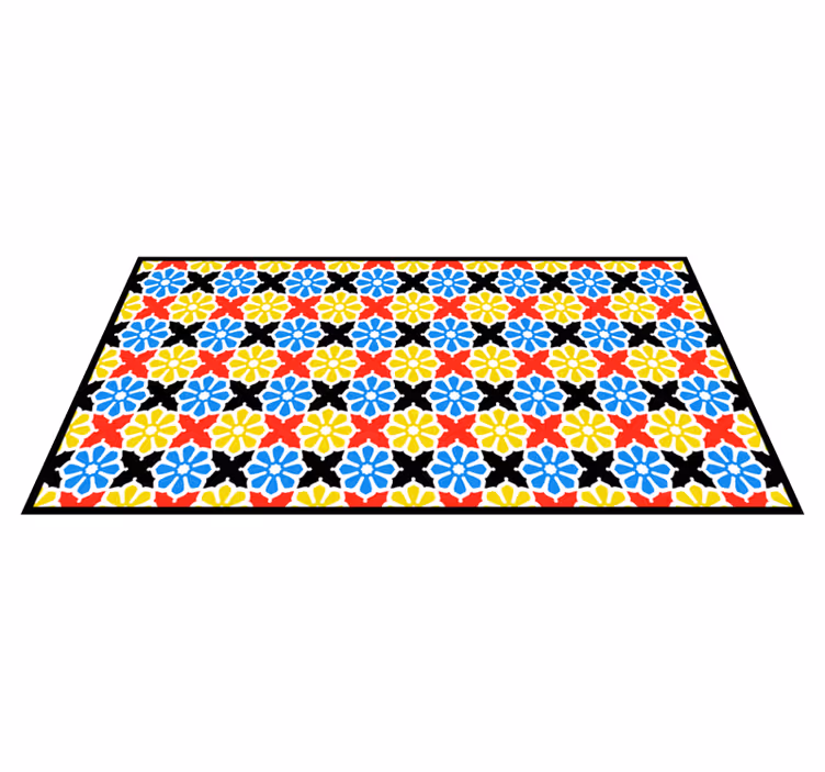 Fargerikt mosaikkmønster vinyl teppe mosaikk - Tenstickers