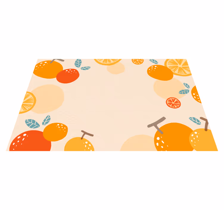 Sitrus mønster vinyl teppe blomster og planter - Tenstickers