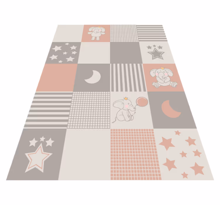 Lappeteppe elefant lekeplass vinyl teppe spedbarn - Tenstickers
