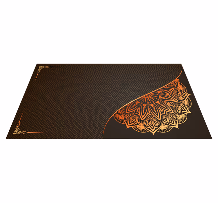 Gyldent mandala vinylteppe til hjemmekontor - Tenstickers