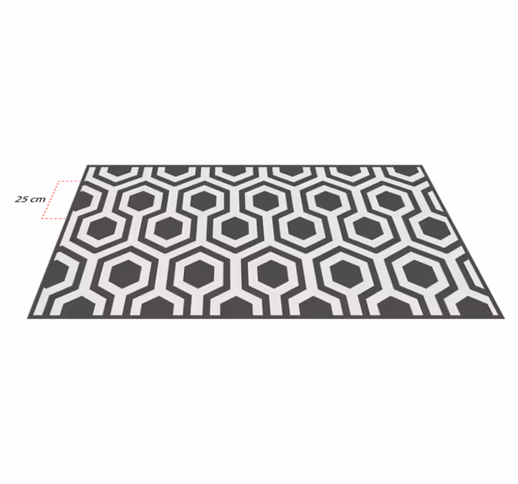 Sekskantede mønstre vinyl teppe geometrisk - Tenstickers