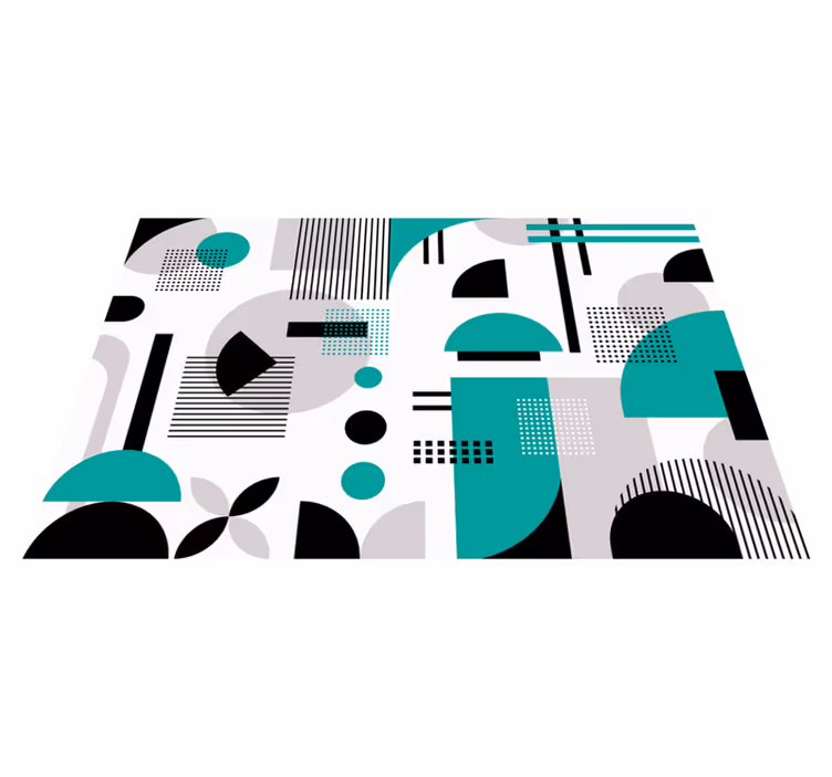 Turkise geometriske former vinyl teppe moderne - Tenstickers