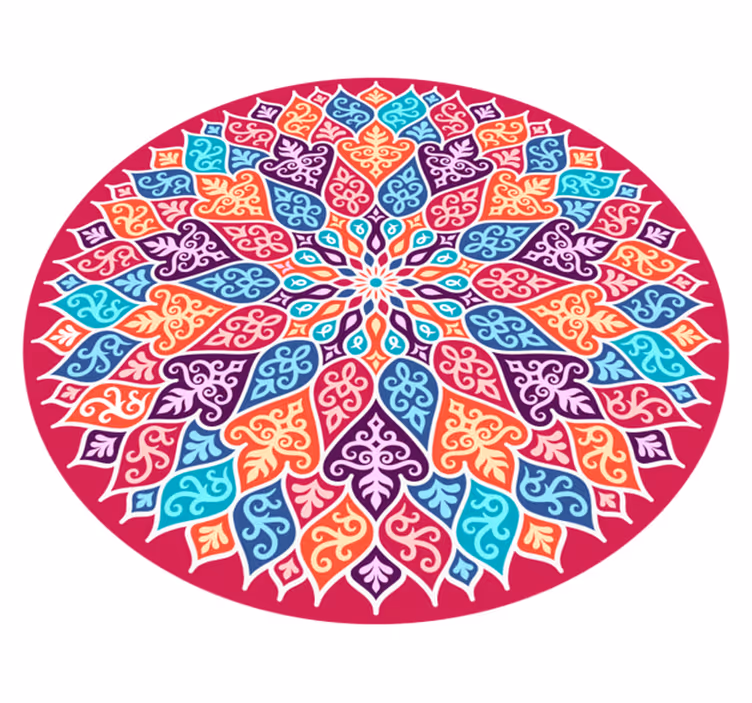 Flerfarget mandala vinylteppe - Tenstickers