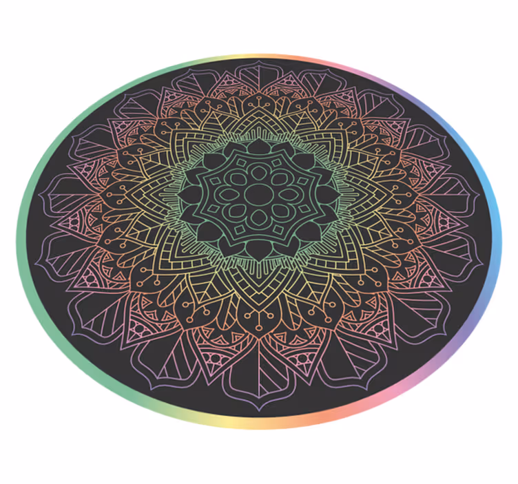 Mandala meditasjon vinyl teppe mandala - Tenstickers