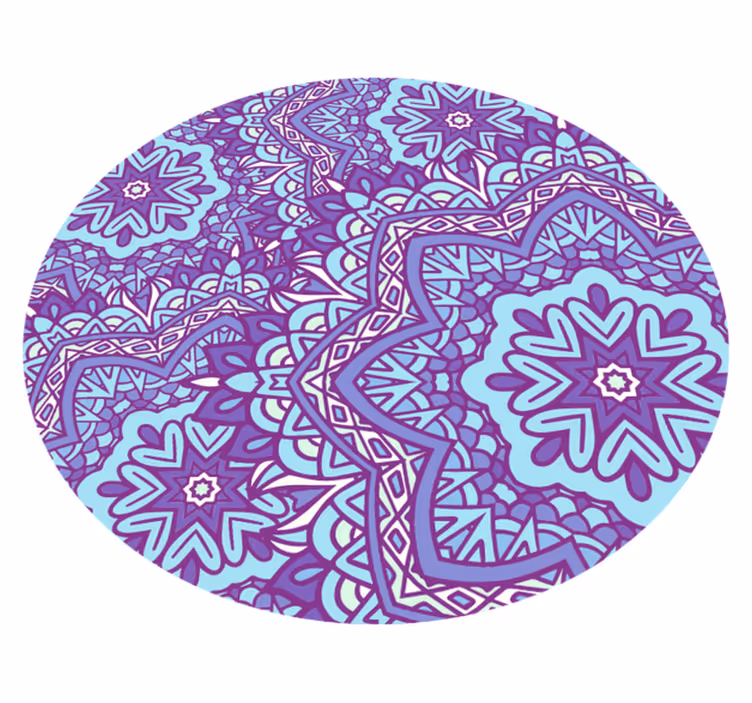 Livlig lilla motiv vinyl teppe mandala - Tenstickers