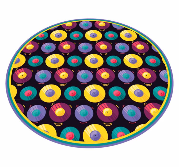 Mønster av vinylplate vintage vinyl teppe - Tenstickers