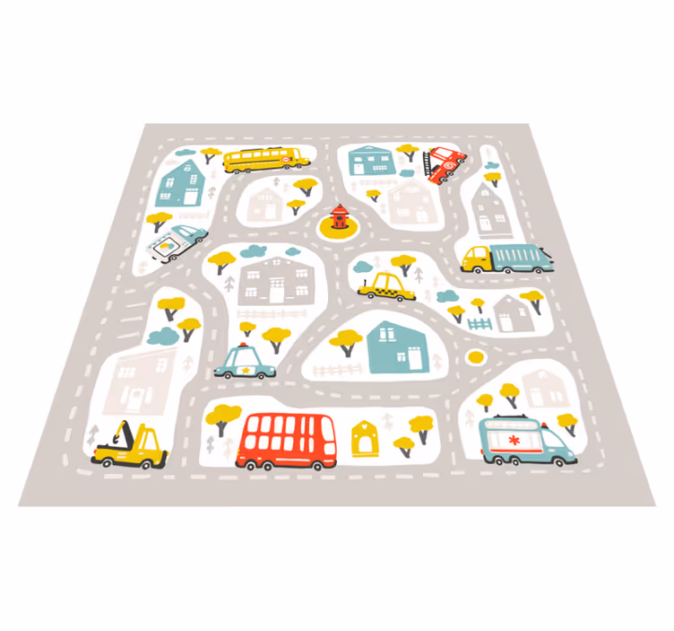 Urban lekekrets vinyl teppe spedbarn - Tenstickers