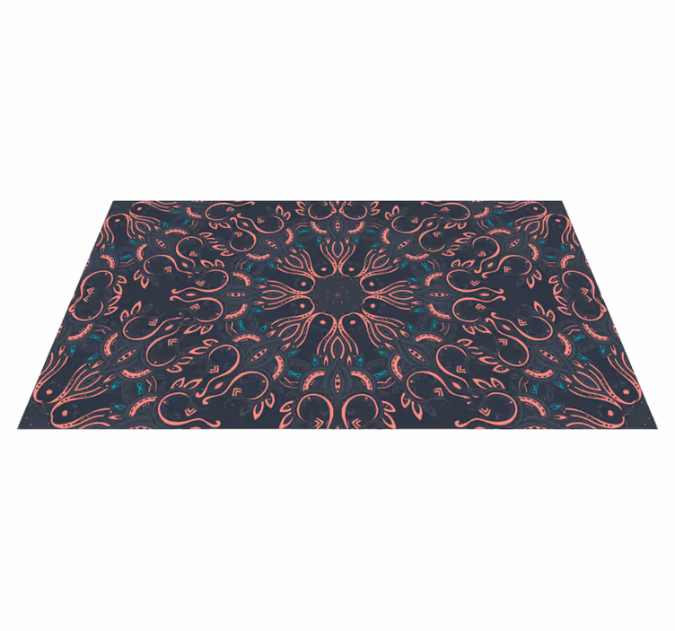 Paisley blekksprut vinyl teppe dyr - Tenstickers