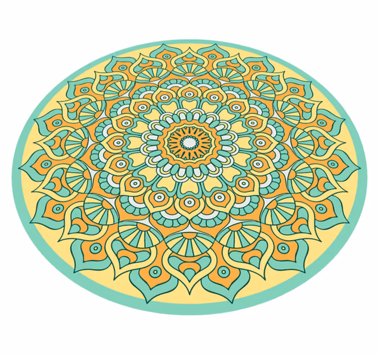Mandala sirkulær form vinyl teppe mandala - Tenstickers