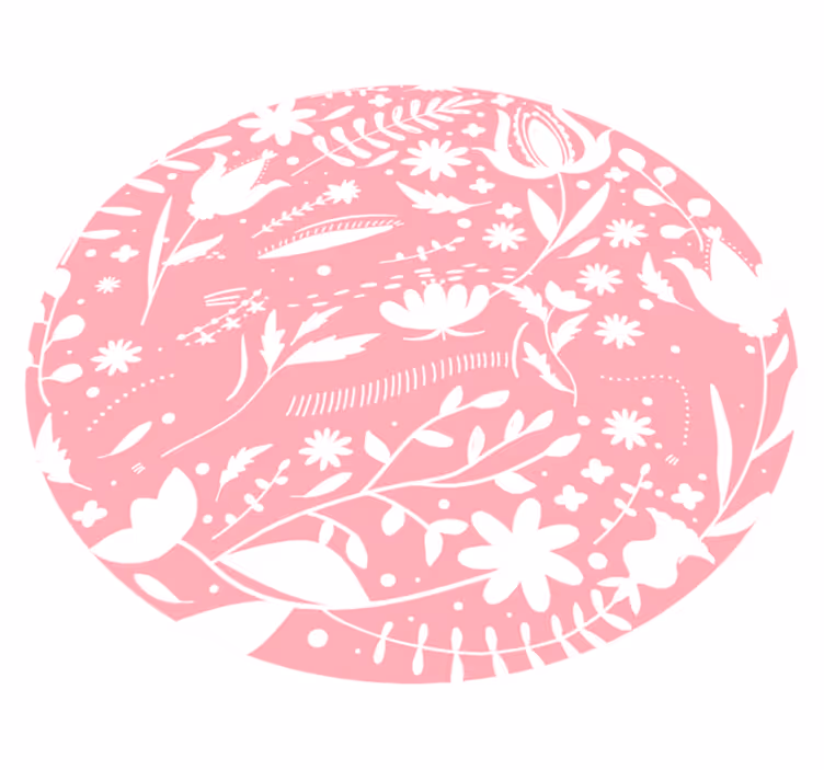 Botaniske motiver vinyl teppe blomster og planter - Tenstickers