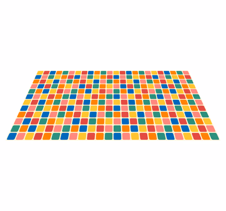 Fargerike mosaikkruter vinyl teppe geometrisk - Tenstickers