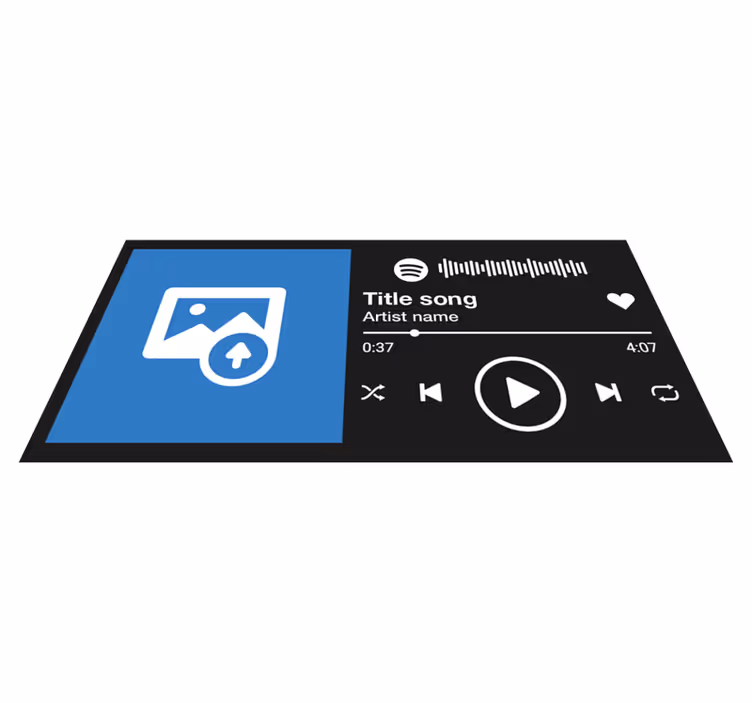Spotify musikk med tekst og bilde tilpasse matte - Tenstickers