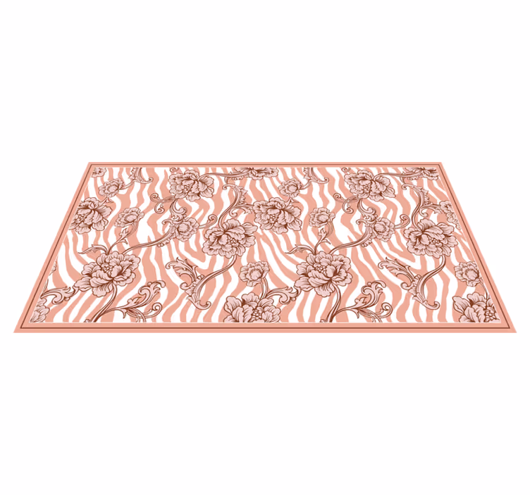 Sebra blomsterfusjon vinyl teppe soverom - Tenstickers