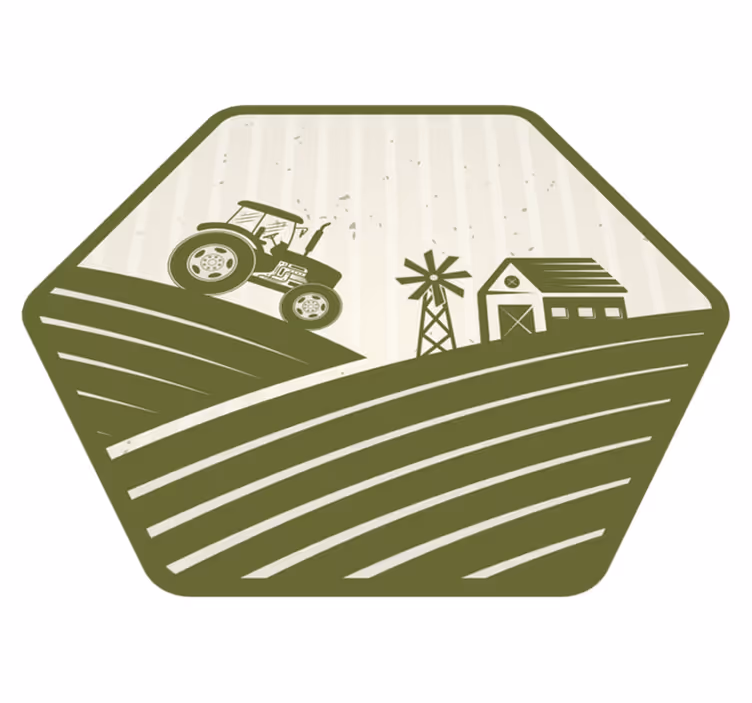 Vintage traktor og vindmølle vintage teppe - Tenstickers
