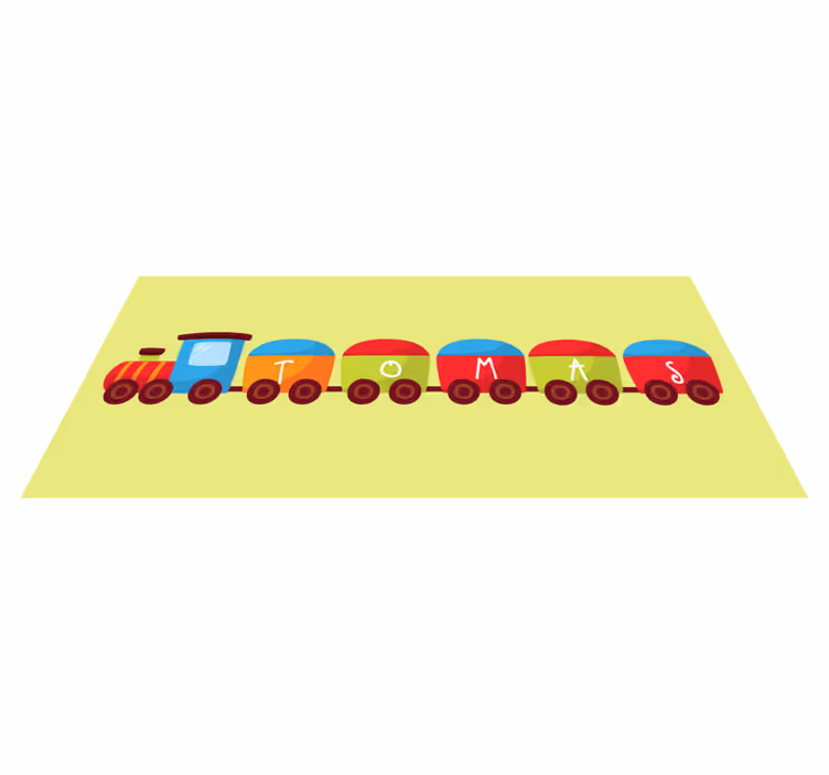 Tog med navn barn vinylteppe - Tenstickers