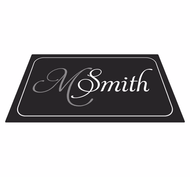 Tilpassbart monogram vinyl teppe med navn - Tenstickers
