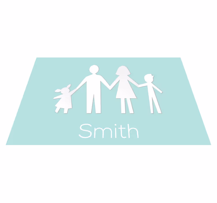 Familiemedlemmer med navn personlig matte - Tenstickers