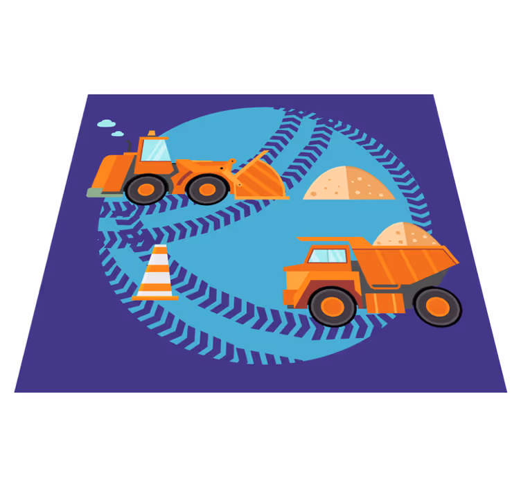 Konstruksjon lekesone vinyl teppe spedbarn - Tenstickers