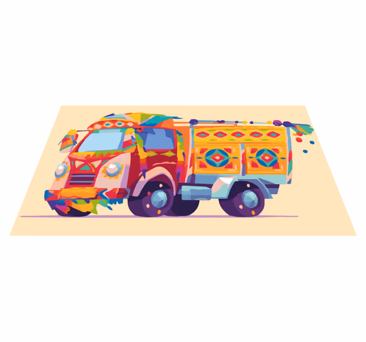 Karneval lastebil barn vinylteppe - Tenstickers