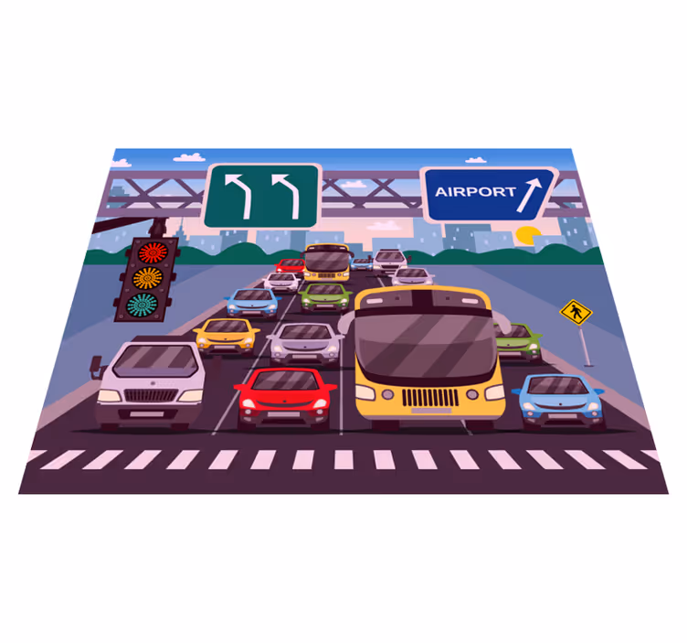 Trafikkspilletid vinyl teppe veier - Tenstickers