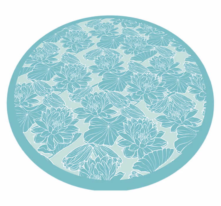 Blomstermotiv sirkel vinyl teppe blomster og planter - Tenstickers