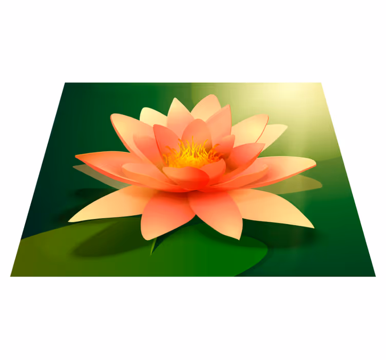 Blomstrende lotus vinyl teppe blomster og planter - Tenstickers