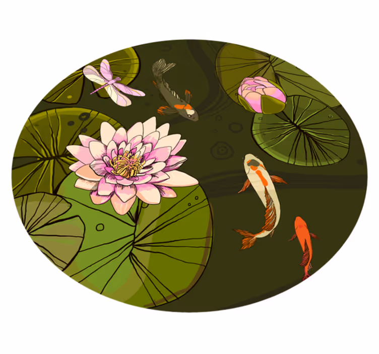 Illustrasjon av damfauna vinyl teppe blomster og planter - Tenstickers