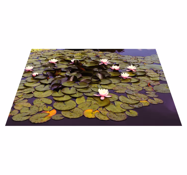 Lilje dam skjønnhet vinyl teppe blomster og planter - Tenstickers