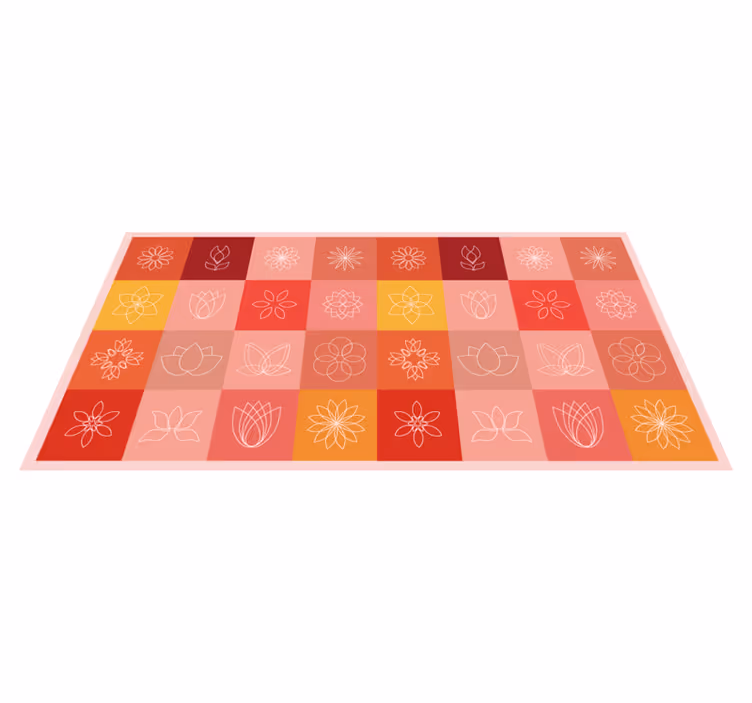 Floral gradient palett vinyl teppe blomster og planter - Tenstickers