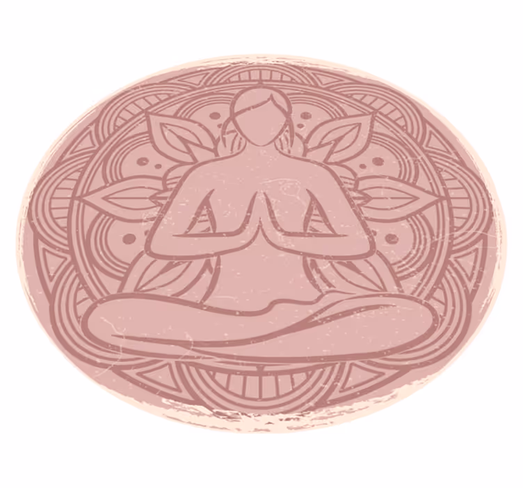 Lotus meditasjonsfigur blomsterteppe - Tenstickers