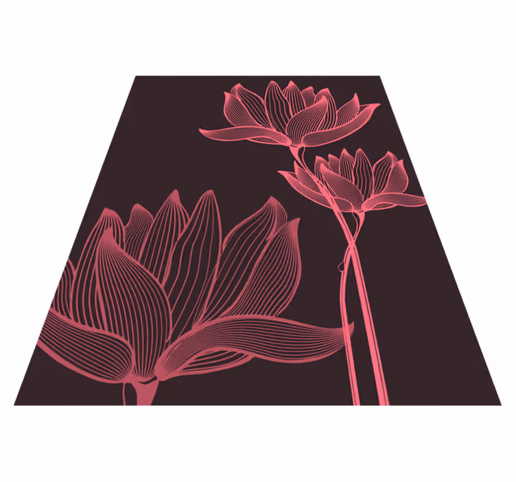 Blomsterkontrast vinyl teppe blomster og planter - Tenstickers