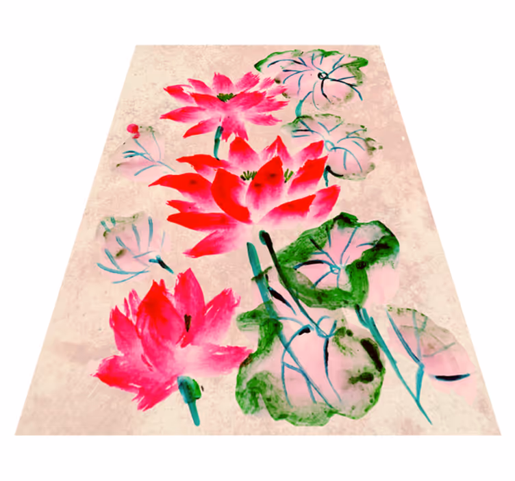 Elegante blomsterblomster vinyl teppe blomster og planter - Tenstickers