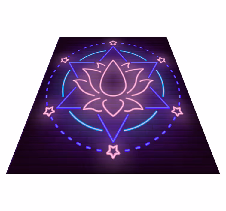 Neon mandala mønster vinyl teppe mandala - Tenstickers